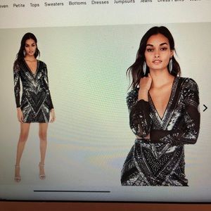 EXPRESS Sparkly Deep V NYE Dress
